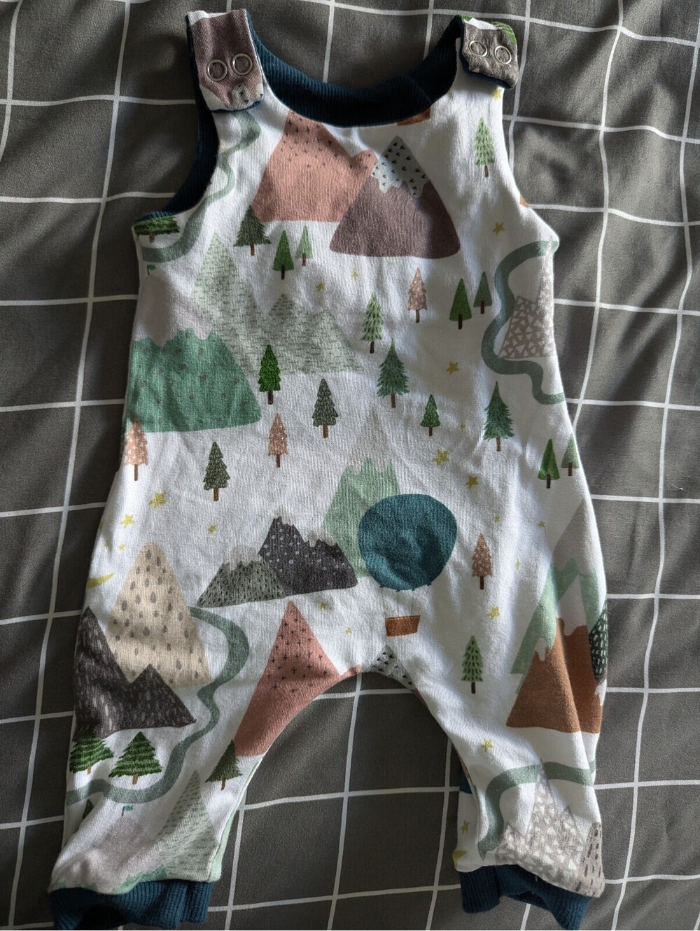 Handmade mountains trees nature dungarees